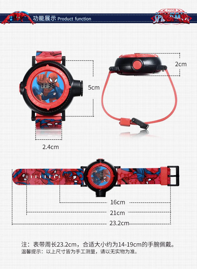 Marvel Digital Wristwatches Children's Toys Watch Boy Spider-Man Waterproof Luminous Cartoon Digital Watches Kids Fashionable