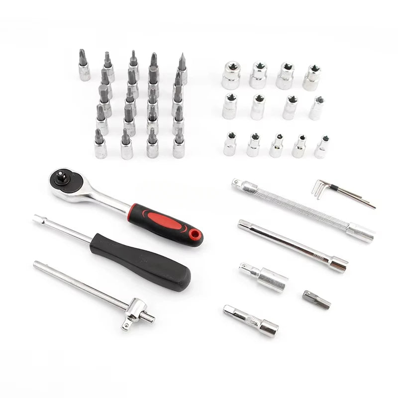 Multi-functional 46 Pcs Car Repair Tool Kit Set Wrench Kit Mechanical Repair Tools Set Socket Wrench Set Screwdriver Auto Tools