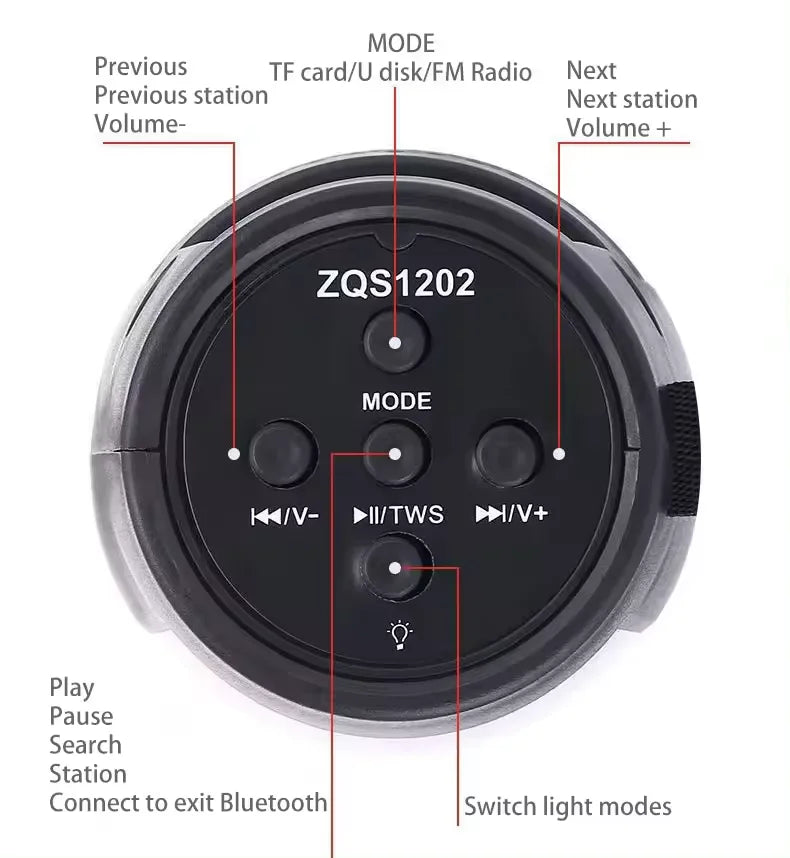 New Style Portable Wireless Gaming Speaker With Mixed Colorful LED Lights Multifunction Outdoor Party Smart Speaker