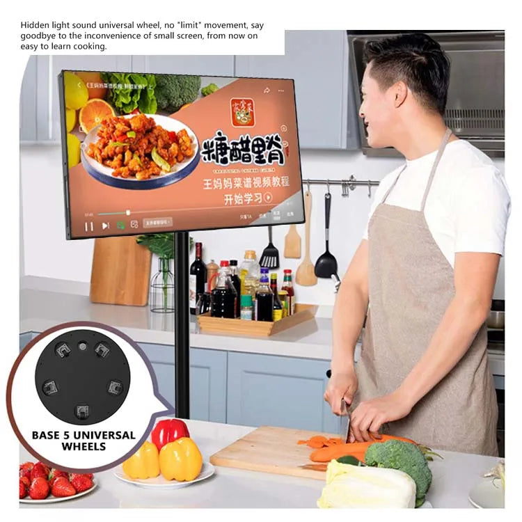 21.5 Inch LED Backlit LCD Touch Screen Portable Android 13 Smart TV for Indoor Advertising Mobile Floor Standing Digital Signage