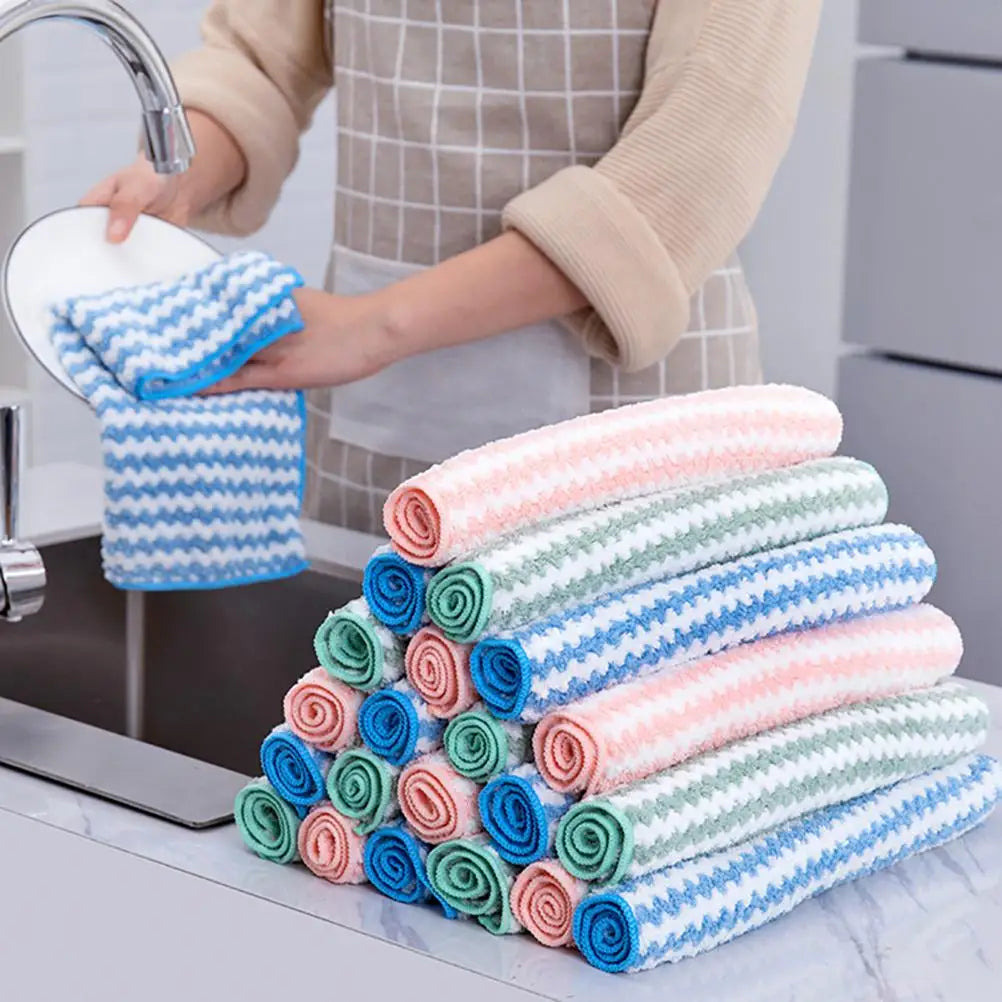 6PCS Kitchen Dish Towels Reusable Kitchen Towels and Dishcloths Set Wash Cloths and Towels for Washing Dishes
