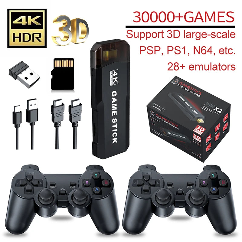 Wholesale Christmas Home Gift Retro 4K GD10 Plus P3 Rechargeable Controller Family TV Video Games Console X2 Game Stick