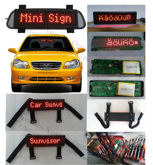 P4.75-16X64 Rgb Dot Matrix Bluetooth Car Screen Message Board Display for Car Programmable Scrolling Display Led Car Window Sign