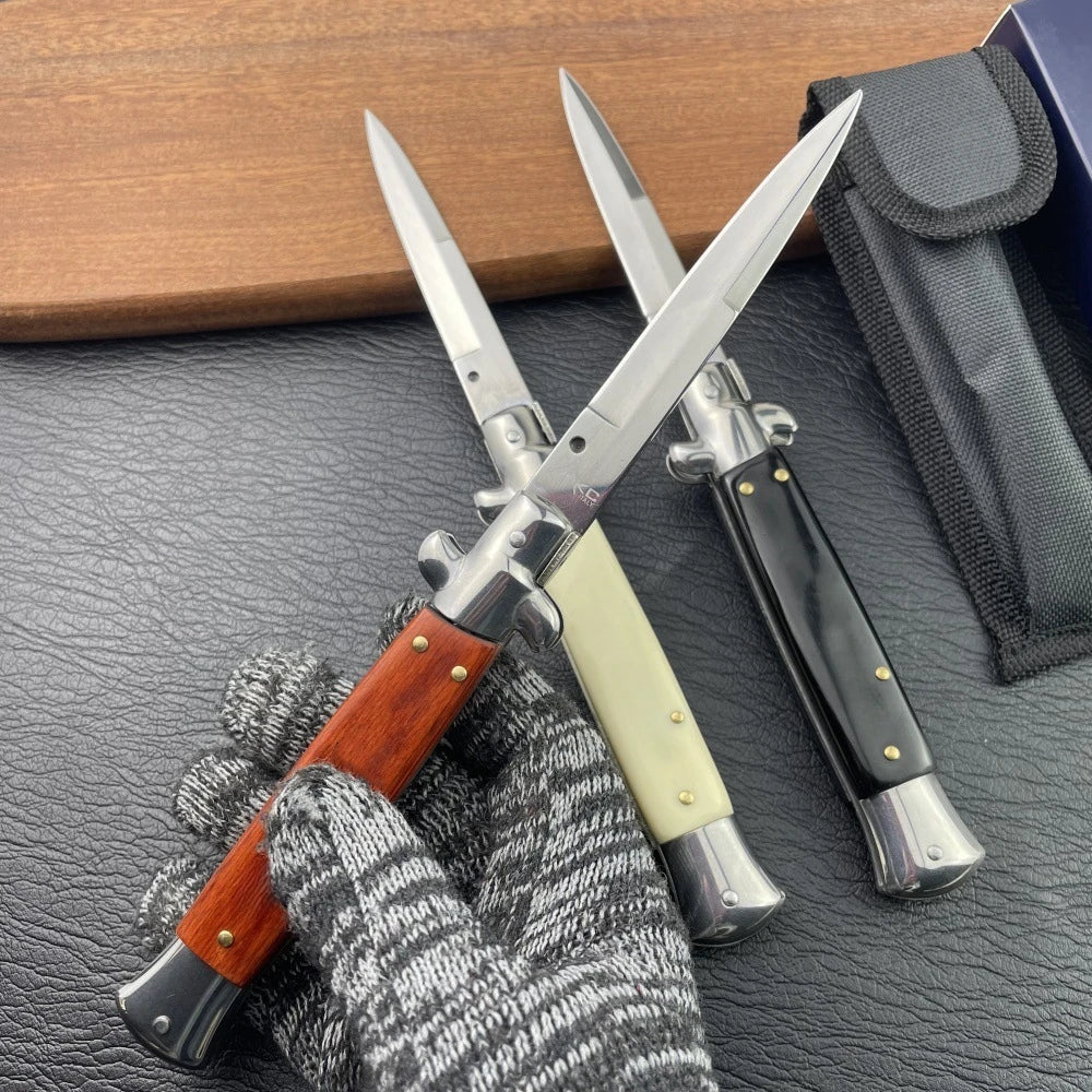 Fanstoon Italian Style 440 Blade Pocket Knife Stainless Steel  Multi Tools Outdoor Tactical  Folding Camping Hunting Knives