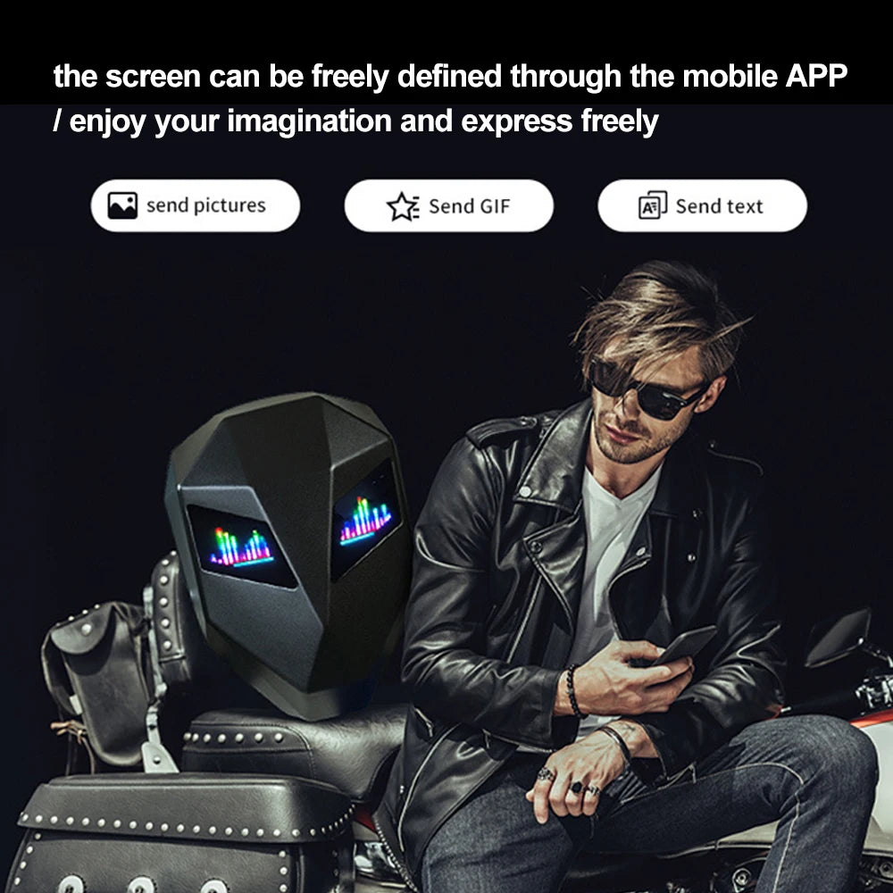 Advanced Quality Led Backpack Dynamic Eyes Display Riders Motorcycle Bicycle Bike Safety Riding Black Led Knight Backpacks