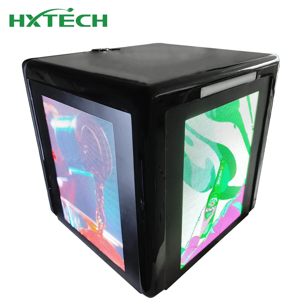 HXTECH Black 3-Side LED Delivery Box for Motorcycle Pizza Led Delivery Box with 2.5mm 4.1mm Bikes Advertising Delivery Box