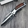 HUAAO DA130 High-quality Colored Wood Handle Tactical Pocket Knife Camping EDC Hunting Folding Knife Tools