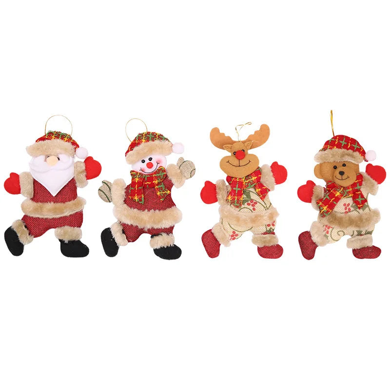 2023 Happy New Year Christmas Ornaments DIY Xmas Gift Santa Claus Snowman Tree Pendant Doll Hang Decorations for Home Noel Natal
