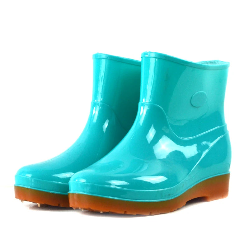 UP Fashion Women Rain Boots Anti slip Wear Resistant Low Tube Rain Boots Working Shoes Wellington