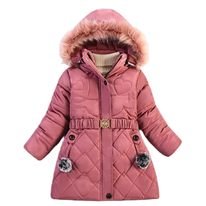 Baby Girl Boy Warm Outerwear 2023 Winter New Children Down Jacket Big Fur Collar Coat Kids Clothes Solid Thicken Girl Boy Jacket
