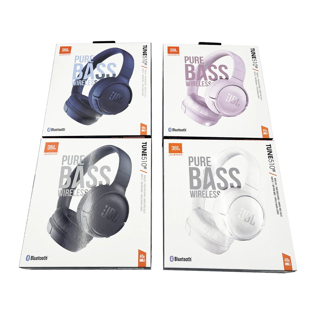 JBL TUNE 510BT Bluetooth Wireless Headphone Portable Gaming Sports Earphone with Mic T510bt Foldable Headset