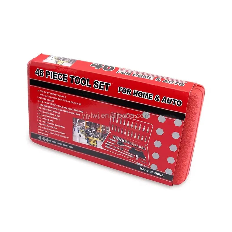 Multi-functional 46 Pcs Car Repair Tool Kit Set Wrench Kit Mechanical Repair Tools Set Socket Wrench Set Screwdriver Auto Tools