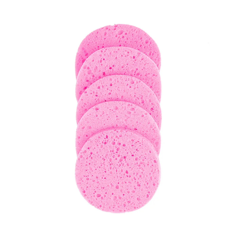 5Pcs Cleansing Sponge Cellulose Compress Puff Wood Pulp Exfoliator Soft Face Wash Pad Cleanup Skin Care Makeup Tool 6/7/8/9/10cm