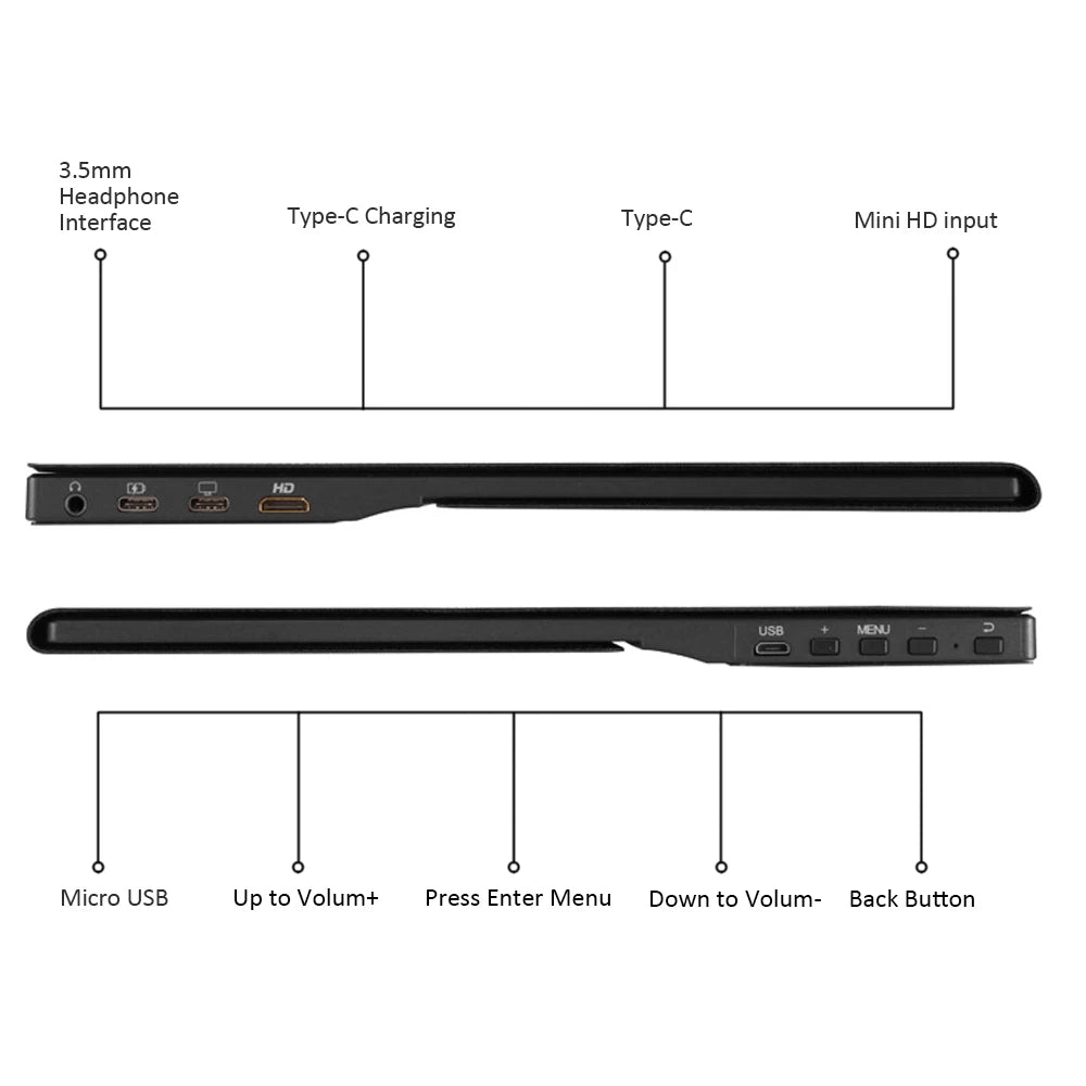 Super Thin 1920X1080 Multi-touch Touch Screen 15.6 Inch Portable Gaming Monitor with X-BOX/PS4 Laptop