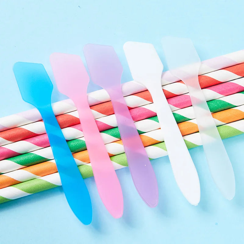 100Pcs Mini Spatule Cosmétique Scoop Jetable
