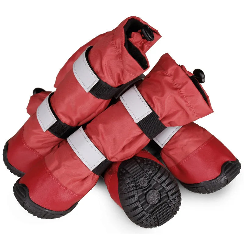 Top Quality Waterproof Warm Dog Shoes for Large Dogs Shoes Non-Slip Reflective Winter Pet Dog Rain Boots