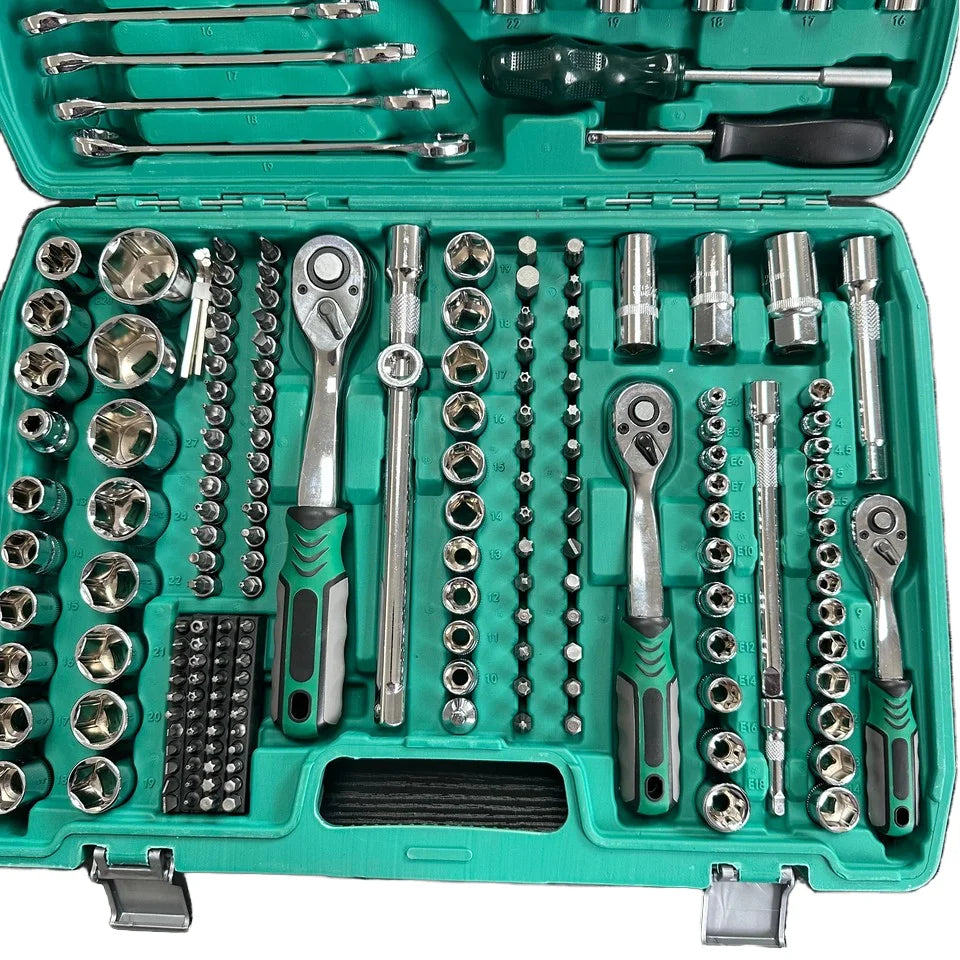 216pcs Auto Car Repair Set Vehicle Hardware Tools with Wrench Socket Industrial Grade  OEM Customized Packaged in Box