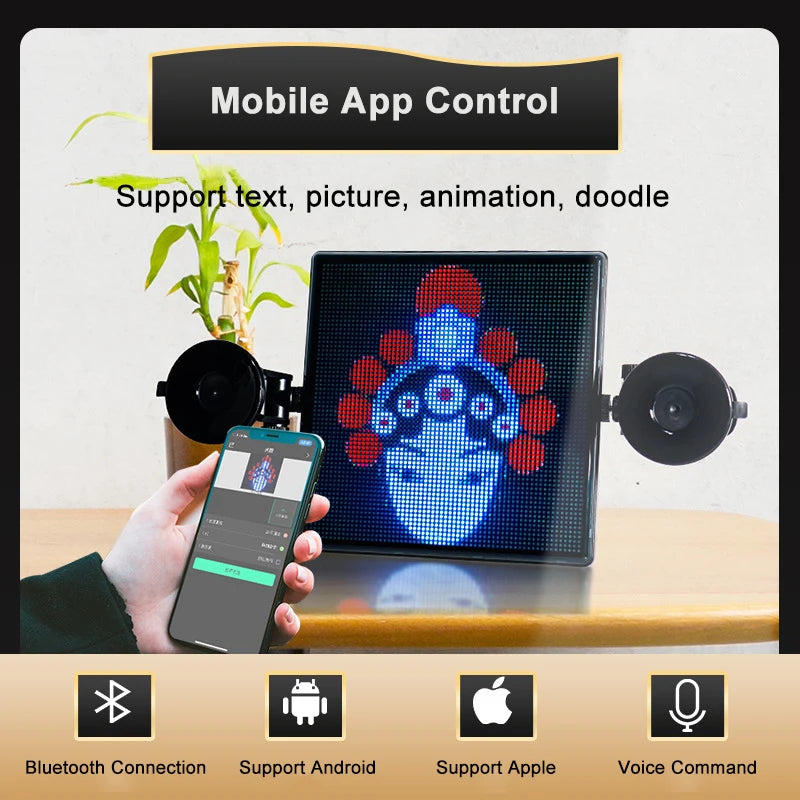 Car Led Display Screen Supplier Wholesale Silent Pitch Clear Car Screen Led Expression Light Rear Window Glass Expression Screen