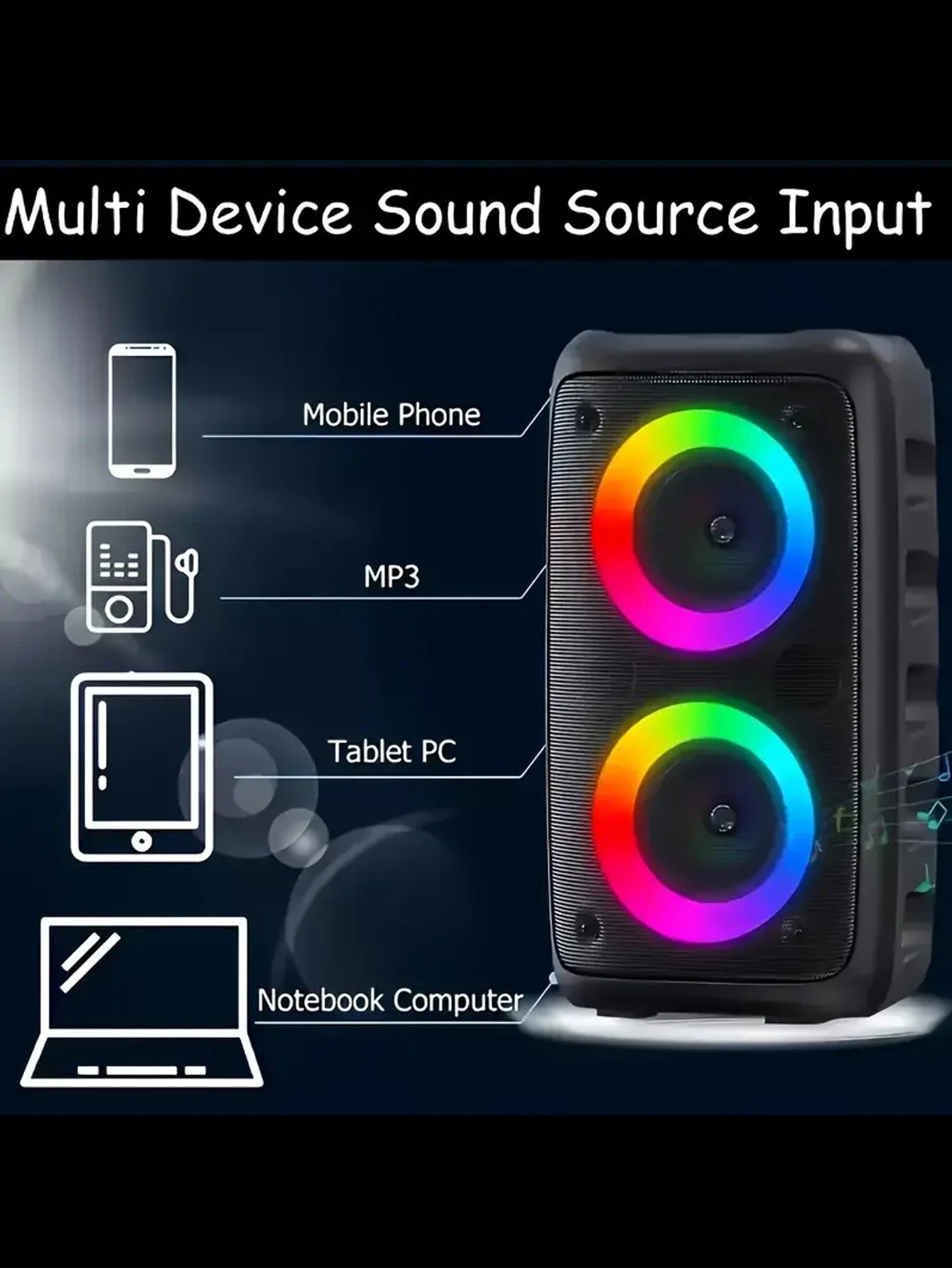 HY3317 portable Altavoz De Karaoke Big Speakers Outdoor DJ Party Dual 4 Inch Bluetooh Speaker With Mic for Family Ktv