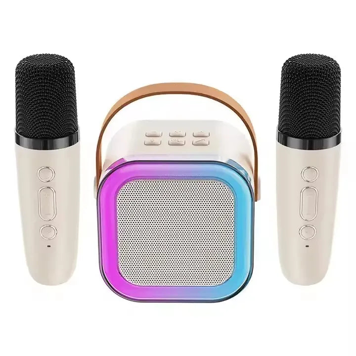 K12 Mini Portable Audio Integrated Microphone Home Singing Karaoke Family Wireless BT Outdoor Portable Speaker with Mics