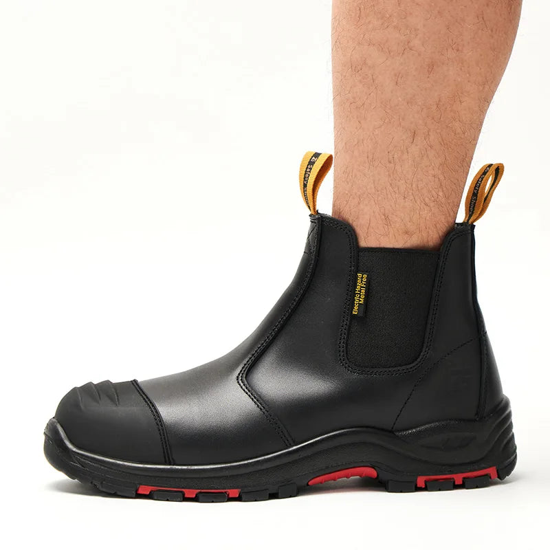 Men's High Quality Genuine Leather Working Shoes PU Mesh Insole Waterproof Safety Features for Spring Summer Winter Autumn