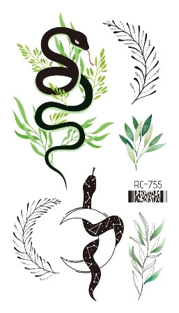 Waterproof 100 Different Cat Dog Deer Tattoo Designs for Women Men Body Art Colorful Black Fake Arm Hands Animal Tattoo Stickers