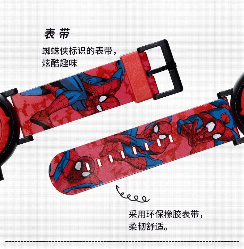 Marvel Digital Wristwatches Children's Toys Watch Boy Spider-Man Waterproof Luminous Cartoon Digital Watches Kids Fashionable