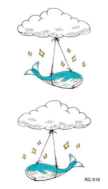 Waterproof 100 Different Cat Dog Deer Tattoo Designs for Women Men Body Art Colorful Black Fake Arm Hands Animal Tattoo Stickers