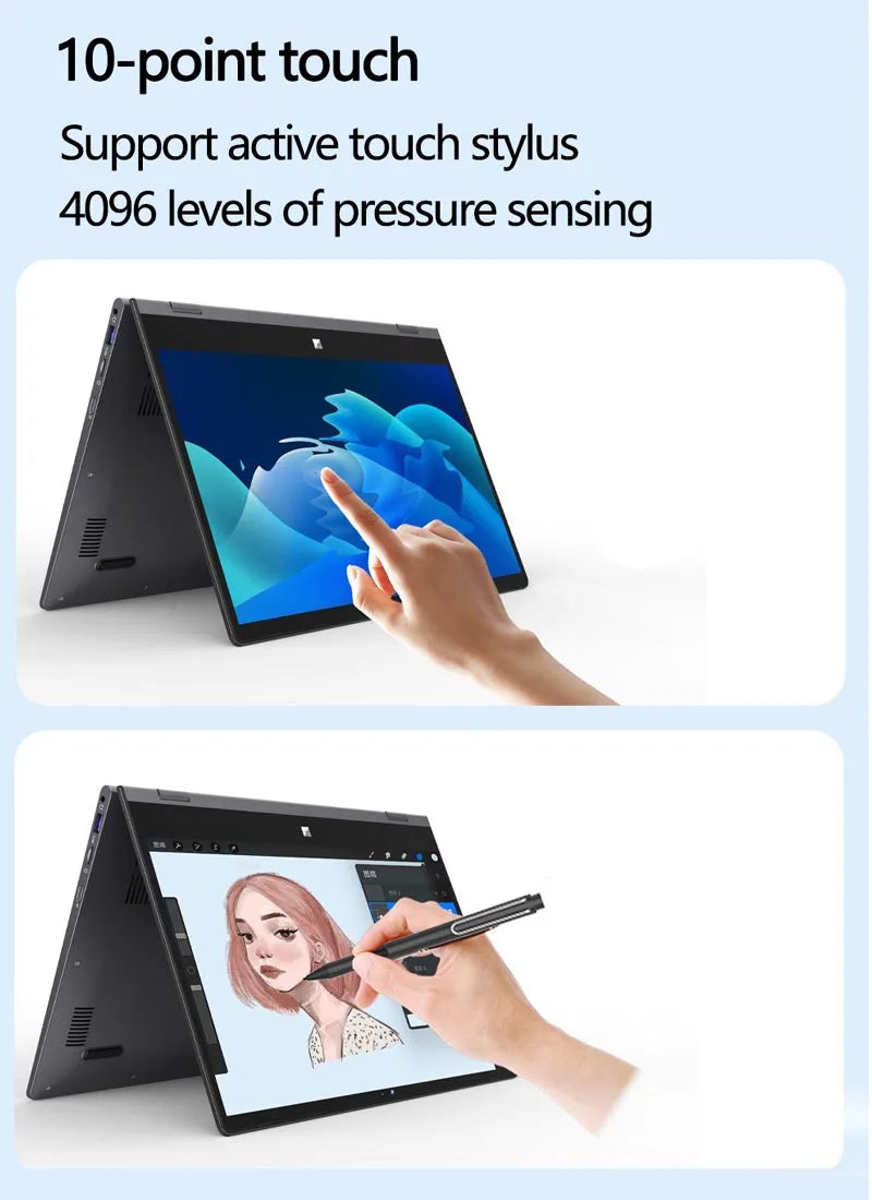 14" Touch Screen N100 Touch Screen Student Laptop DDR4 8G16g 32g Ram Pc Portable Notebook Computer 360 Degree Foldable PC Tablet