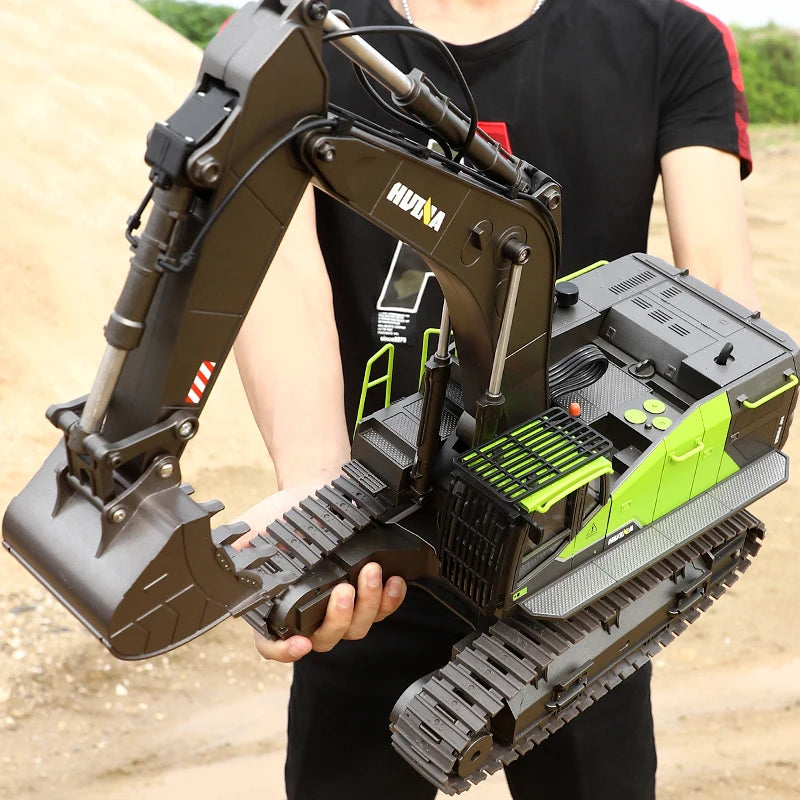 Huina 1593 1/14 Scale 22 Channels 2.4Ghz Metal Remote Control Truck Alloy Rc Excavator Toys for Kids