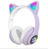 HiFi Universal Cute RGB  Wireless Headphones STN28 Cat Ears Wireless Headphone Stereo Music Light up Gaming Headset with Mic