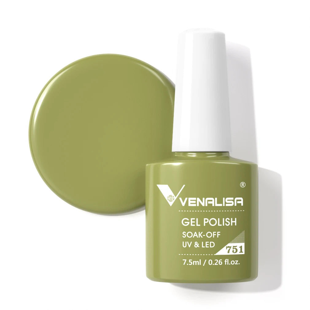 VENALISA Nail Gel Polish Full Coverage Holographic Camouflage Nail Varnish Manicure Lacquer Polish Soak Off UV LED Lacquer 7.5ML