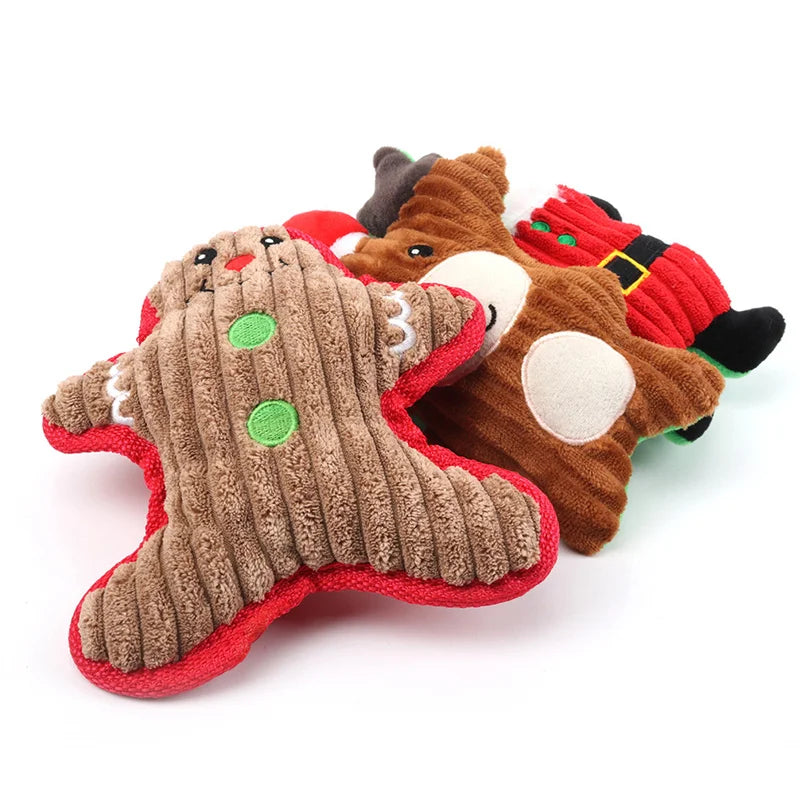 Christmas Cat Dog Squeaky Toys Plush Pet Chew Toy for Small Dogs Chihuahua Puppy Yorkie mascotas Accessories juguetes para perro