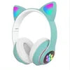 HiFi Universal Cute RGB  Wireless Headphones STN28 Cat Ears Wireless Headphone Stereo Music Light up Gaming Headset with Mic