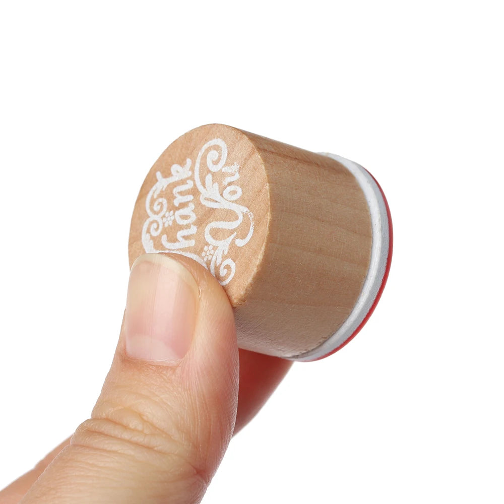 1PC Wooden Stamp Love/Thank You/For You Blessing Greeting Words Letter Stamp DIY Scrapbooking Cards Decor Handmade Wood Stamp