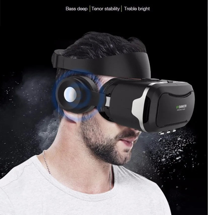 Virtual Reality 3D Headset, VR Glasses With Headphone, Earphone Better Than VR and VR Shinecon