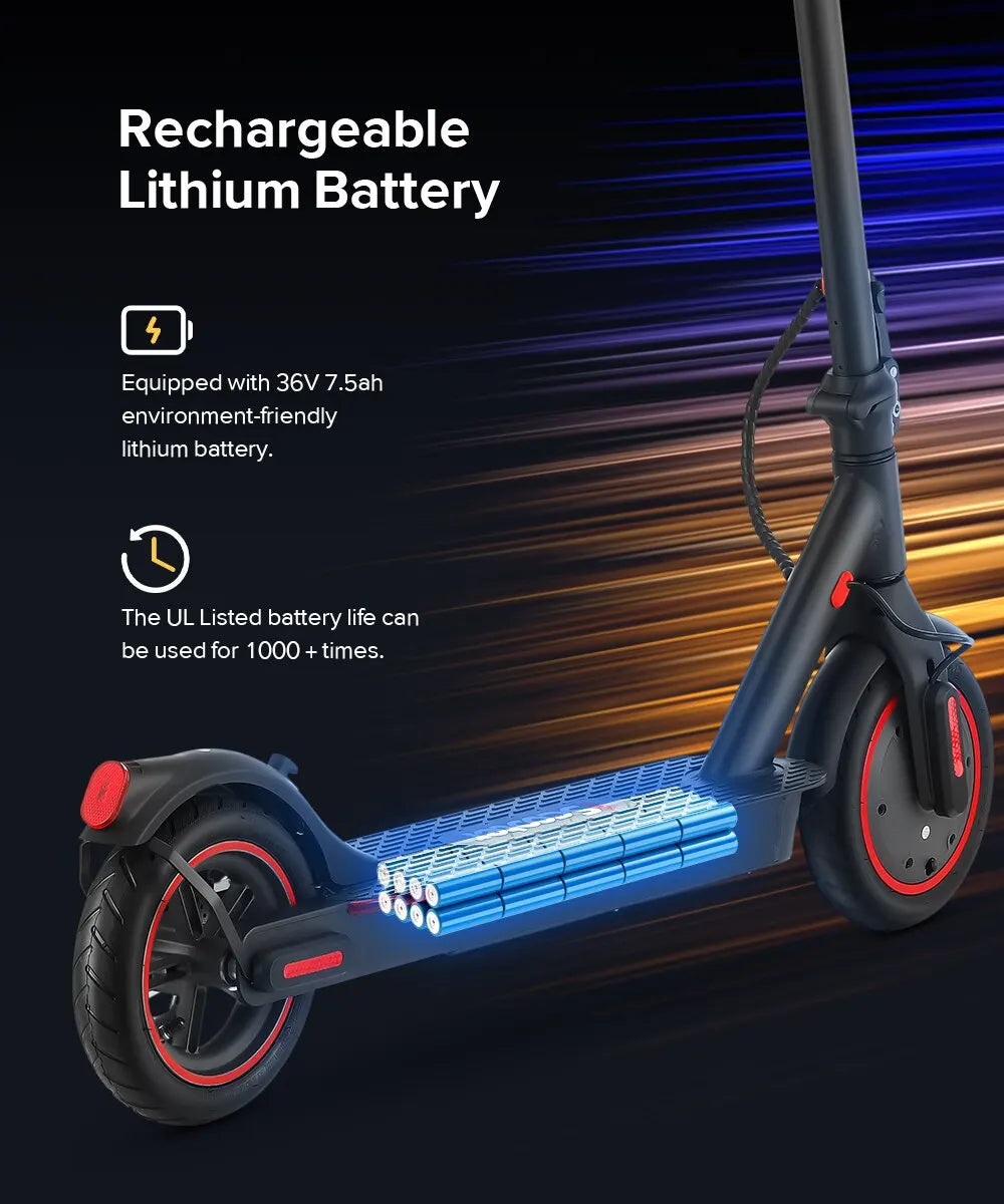 IScooter I9 Electric Scooter App Control Foldable E Scooter Adult Electric Kick Scooter 7.5Ah Battery 30km/h 350w