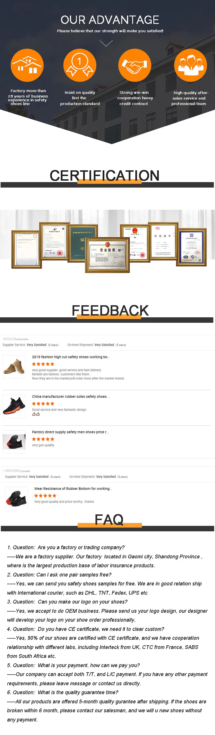 Men's High Quality Genuine Leather Working Shoes PU Mesh Insole Waterproof Safety Features for Spring Summer Winter Autumn