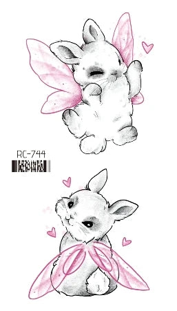 Waterproof 100 Different Cat Dog Deer Tattoo Designs for Women Men Body Art Colorful Black Fake Arm Hands Animal Tattoo Stickers