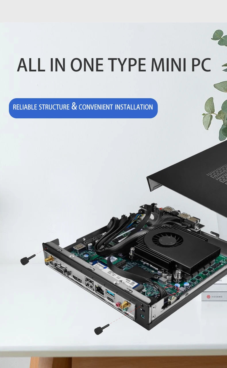 Professional Industrial Gaming Mini PC Portable Home Pocket Size Computer with AU/US Plugs New Condition for Home & Office Use