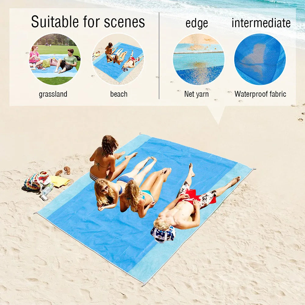 1.5M/2.0M Beach Mat Magic Sand Beach Towels Blanket Portable Anti Sand Towel Beach Towel Travel Summer Mat  Large Beachtowel