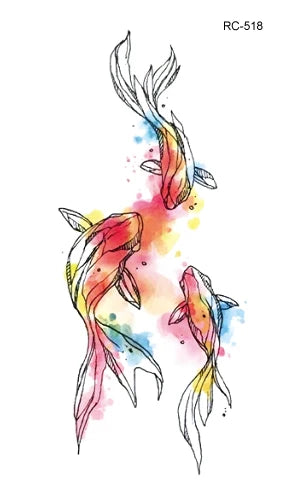 Waterproof 100 Different Cat Dog Deer Tattoo Designs for Women Men Body Art Colorful Black Fake Arm Hands Animal Tattoo Stickers