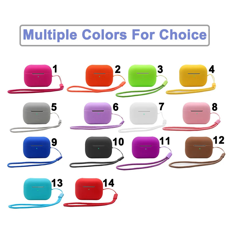 Shockproof Silicone Earphone Case Protective Covers for Airpods Pro 2nd Generation Silicone Case With Nylon Rope