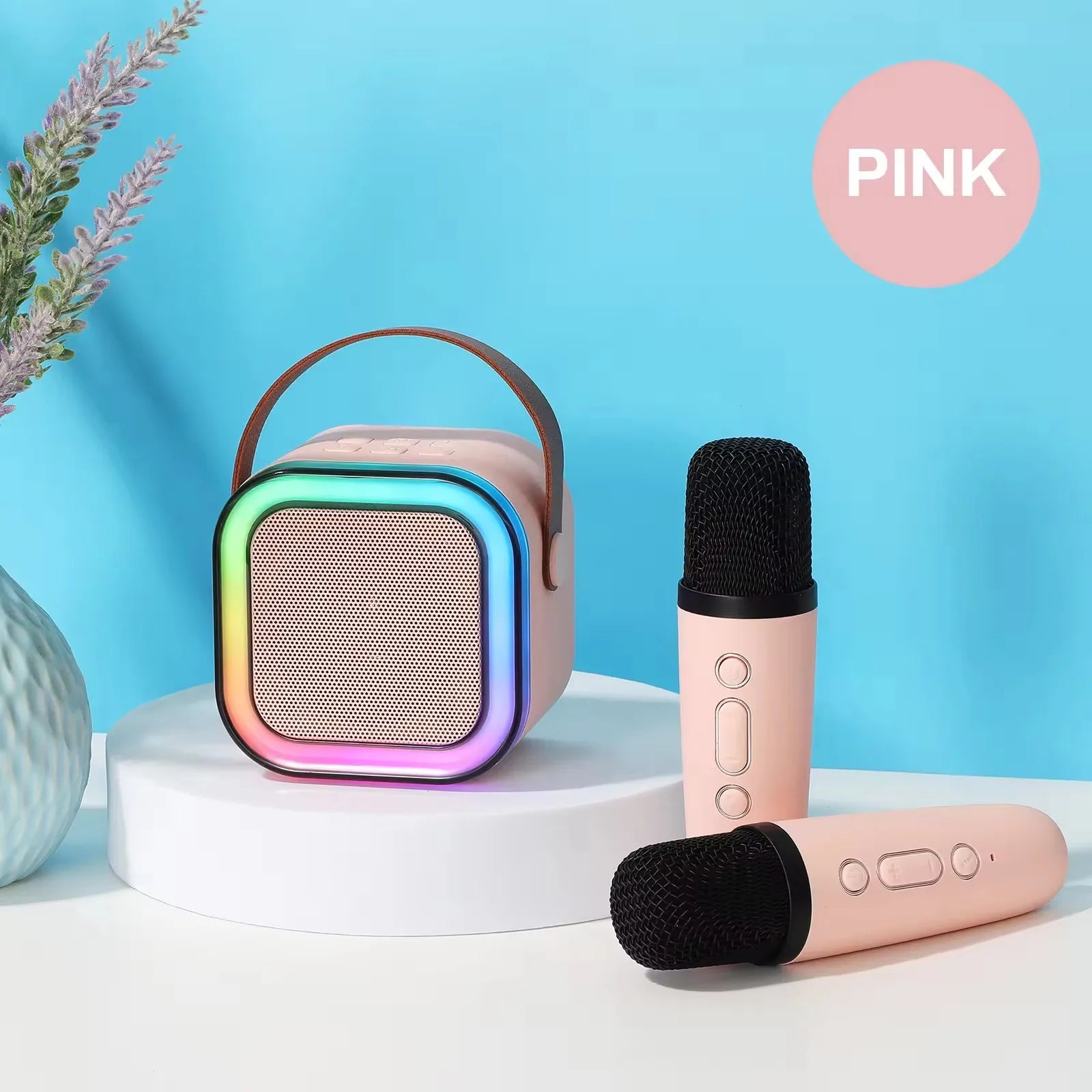 K12 Mini Portable Audio Integrated Microphone Home Singing Karaoke Family Wireless BT Outdoor Portable Speaker with Mics