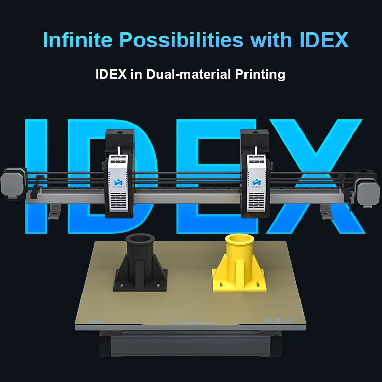 MD-400D Professional Special Offer IDEX Dual Nozzle 400*400mm Pet Fiber Car Parts 3d Machine Printer