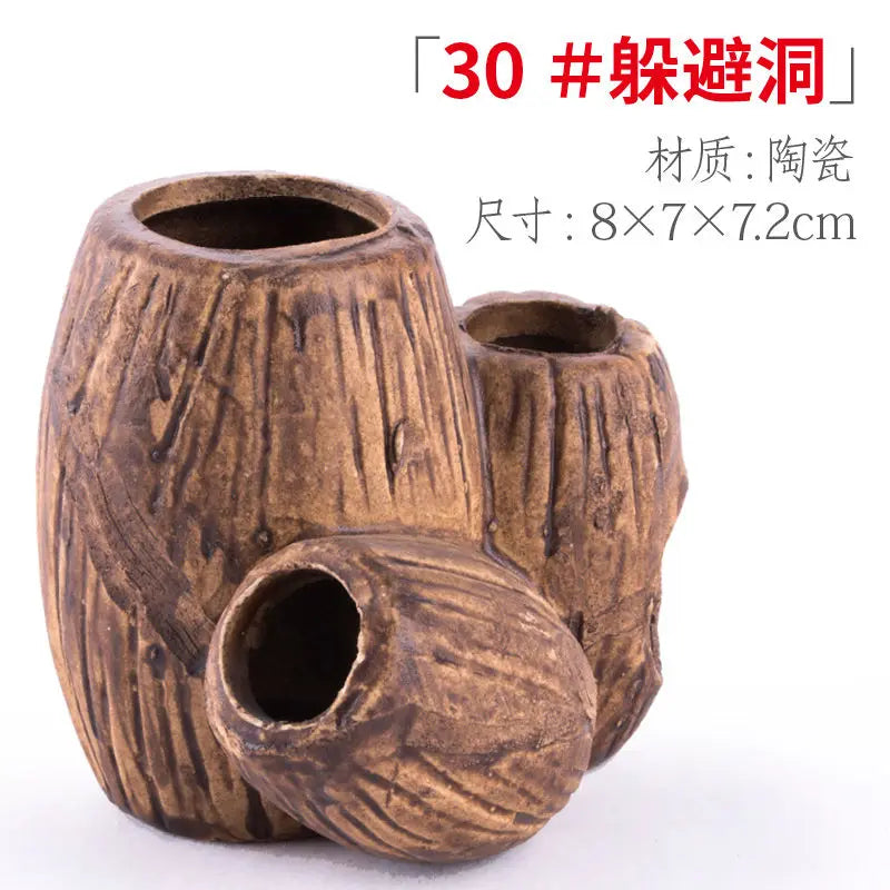 Retro Ceramic Decoration Fish Tank Shrimp Tank Dodging House Spawning Fish Hiding Landscaping Aquarium Decor Accessories