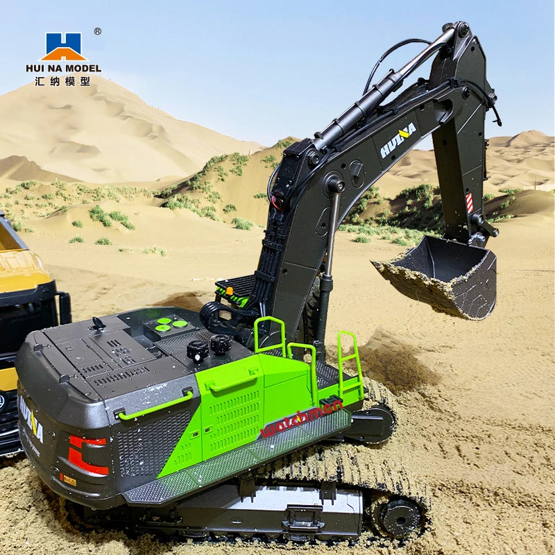 Huina 1593 1/14 Scale 22 Channels 2.4Ghz Metal Remote Control Truck Alloy Rc Excavator Toys for Kids