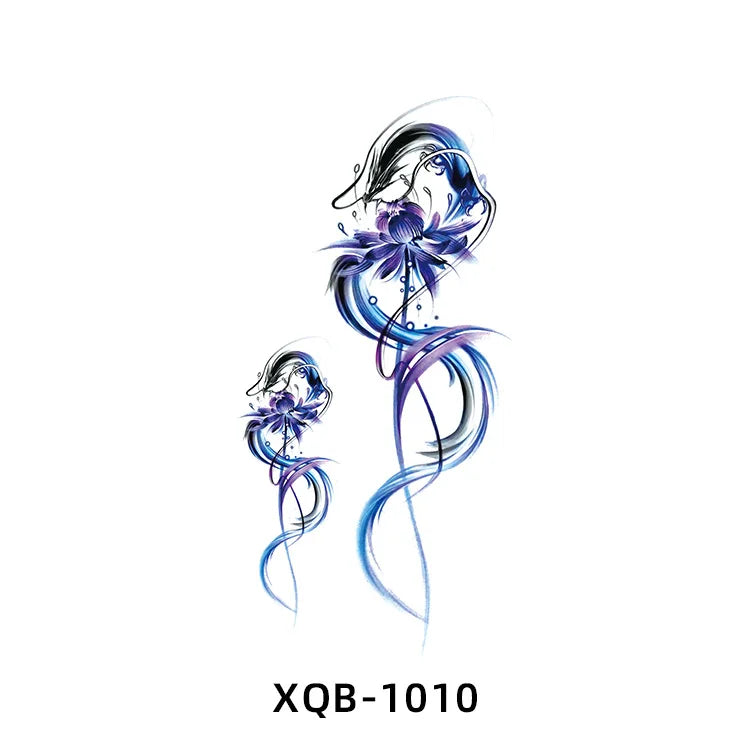 2025 New Waterproof Color Butterfly Flowers Temporary Tattoo Sticker Wholesale Arm/Chest Tattoo Decal for Body Application