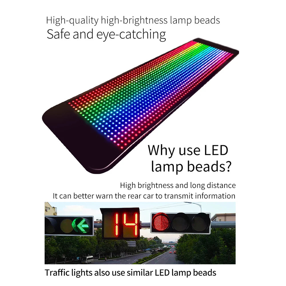 Led Smart Car Sticker Waterproof Sunscreen Supplier Wholesale Flexible Soft Film Car Screen Car Rear Window Expression Screen