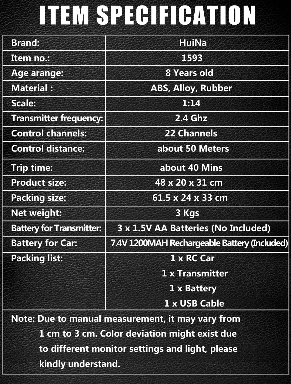 Huina 1593 1/14 Scale 22 Channels 2.4Ghz Metal Remote Control Truck Alloy Rc Excavator Toys for Kids